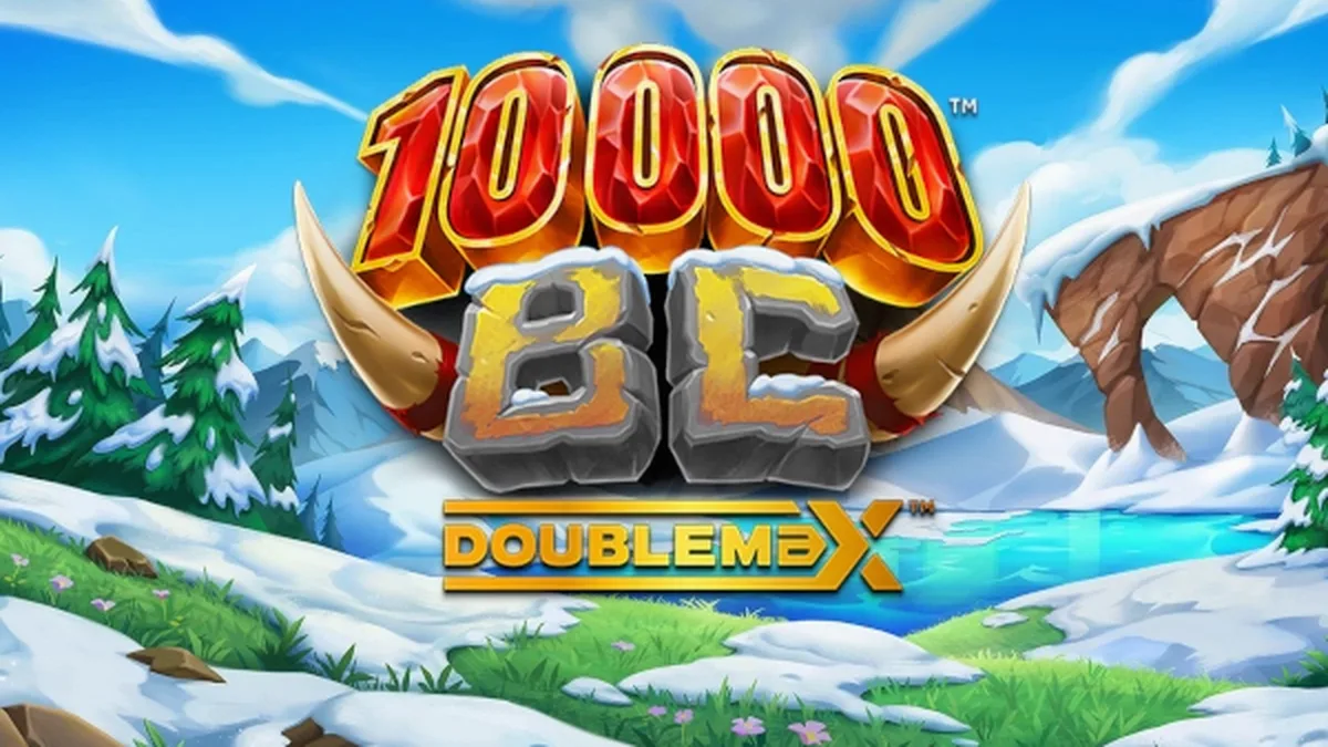 Tampilan visual slot 10000 BC DoubleMax dengan tema prasejarah